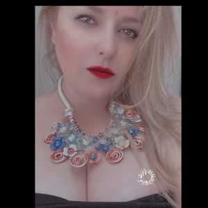 Sophisticated Dropping Glass Bead,handmade metal